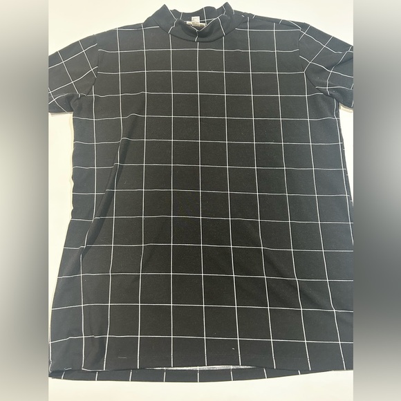 LuLaRoe | Tops | Lularoe Ruth Black Grid Pattern Mock Neck Tee | Poshmark